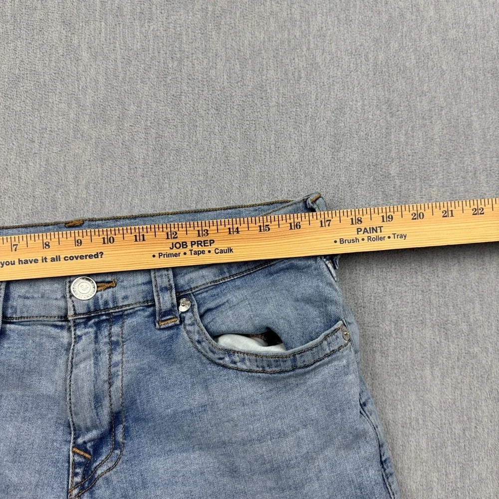 True Religion Jeans Mens 34 Blue Ricky Relaxed Straight Flap Pocket Light Wash